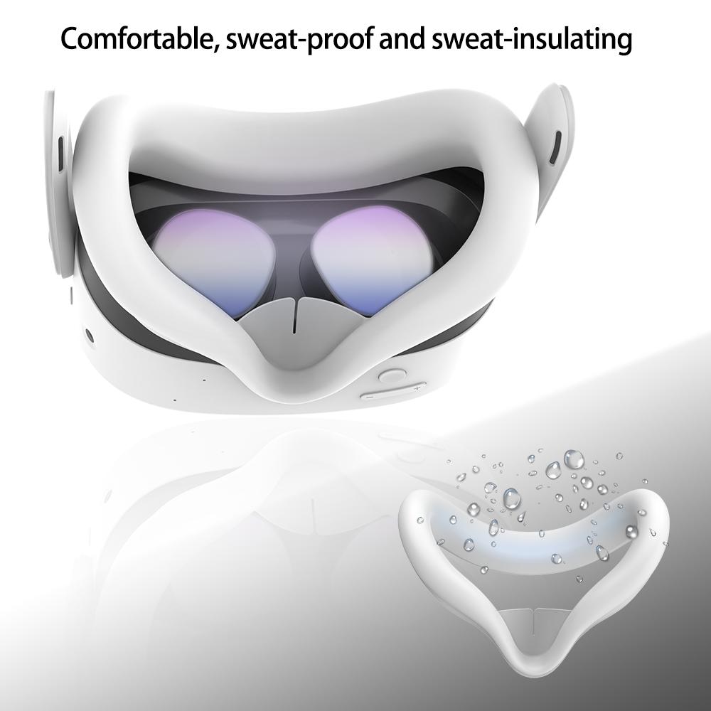 Подходит для Meta Quest 3s Blackout Silicone Face Cover Прилегает к лицу чёрный — фото 6