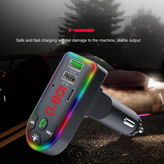 

F7 Car Auto 18W 5 MP3 Player Bluetooth-compatible PD Charger FM Transmitter