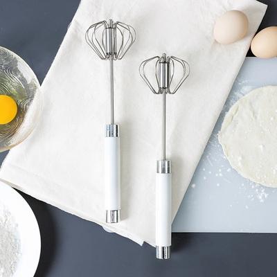 Batedor de ovos semiautomático de aço inoxidável, misturador de ovos, batedor de leite, ferramenta de cozinha para assar, mistura de ovos e creme, misturador de agitação
