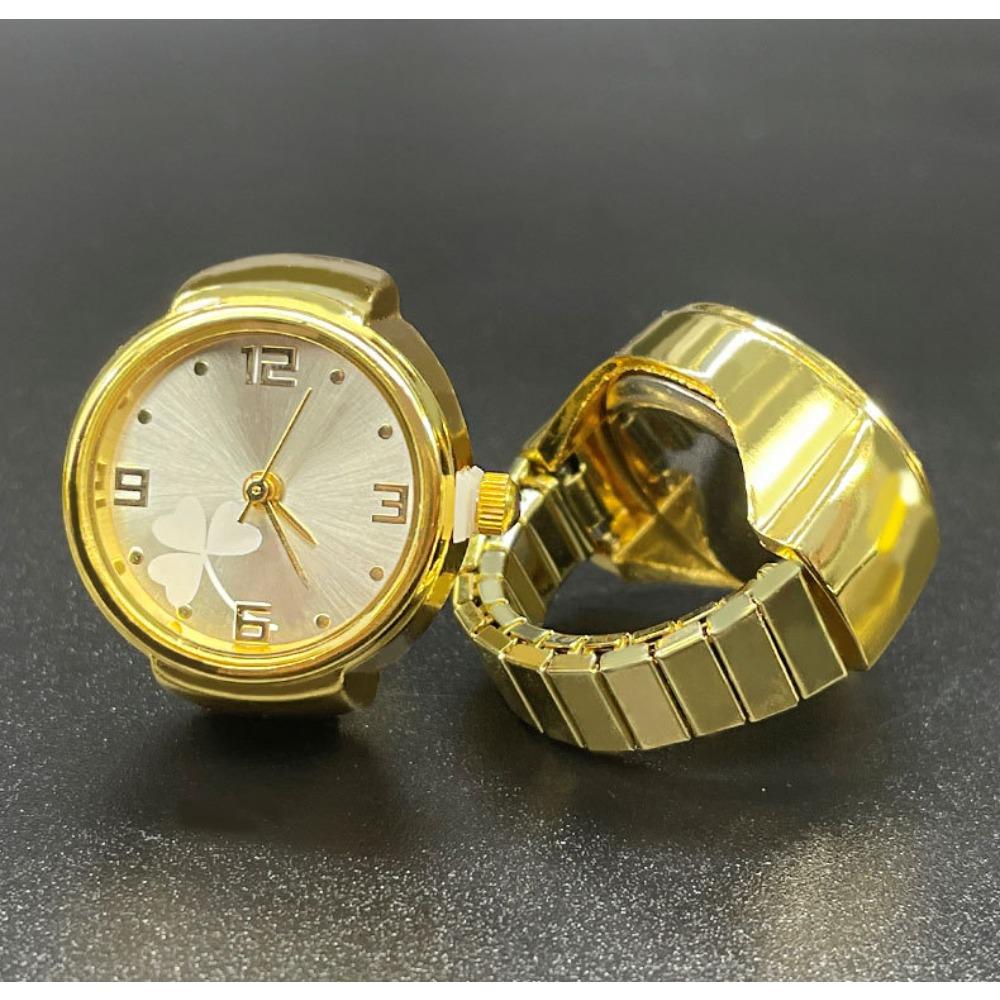 Montre Anneau Trèfle Colorée Tendance Mode Simple Multi Couleur Montre Doigt Montre Couple Hommes et Femmes
