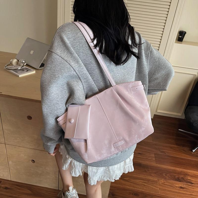 

Новая сумка большой вместимости женская повседневная универсальная сумка под мышкой студенческая вечеринка работа сумка-тоут прилив фиолетовый