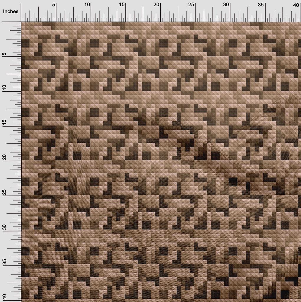 oneOone Cotton Flex Light Brown Fabric Geometrical Shape Fabric For Sewing Printed Craft Fabric By The Yard 40 Inch