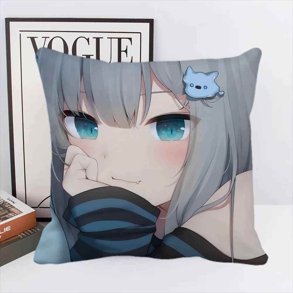 Cute NNachoneko Anime Girl Pillow Case Square Pillow Bedroom Sofa Leisure Comfort Cushion Car Home Decoration