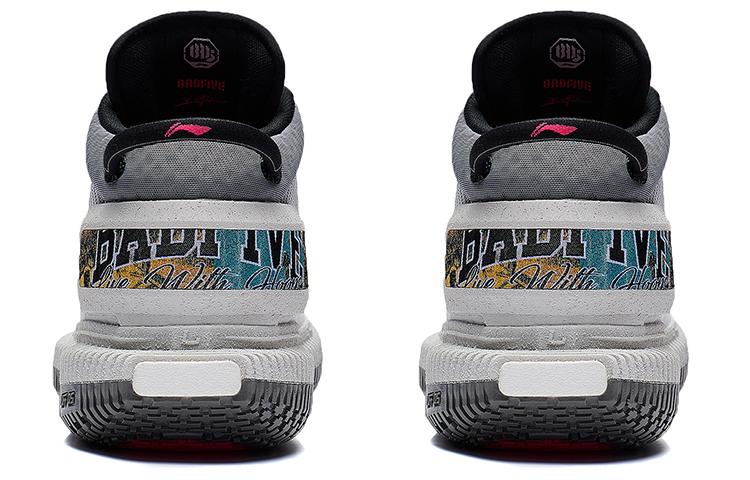 LiNing Badfive 3 Ultra Dämpfung Rutschfest und Abriebfest Mittelhohe Basketballschuhe Herren Grau ABFS011-12