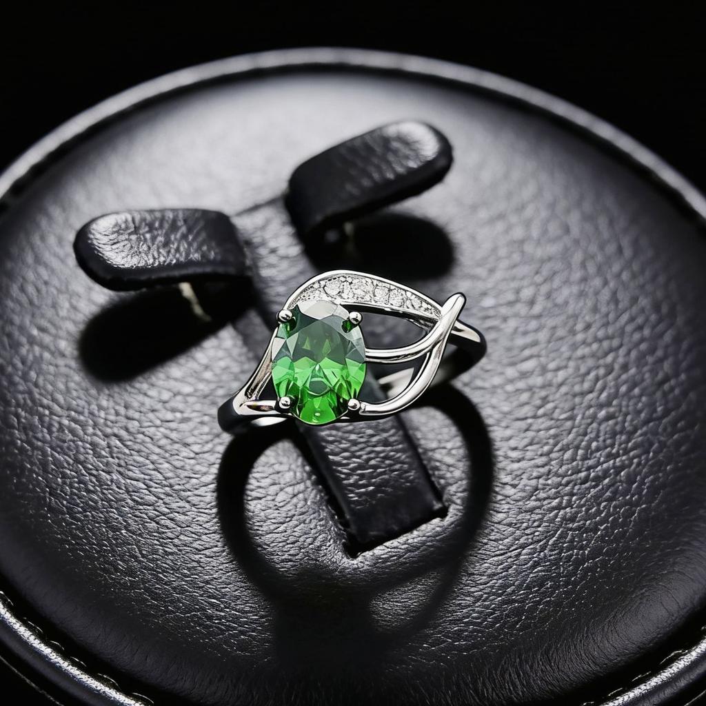 Jewelry Cultivation Ruby Emerald Leaf Ring Niche Design Red Corundum Treasure Ring Women