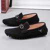 Sapatos masculinos de couro sem cadarço, leves, casuais, mocassins, clássicos, confortáveis, para dirigir, mocassins masculinos
