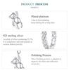 Bamoer 925 Sterling Silver Braided Texture Twisted Ear Buckles Silver Bear Drop Earrings for Women Christmas Gift Jewelry