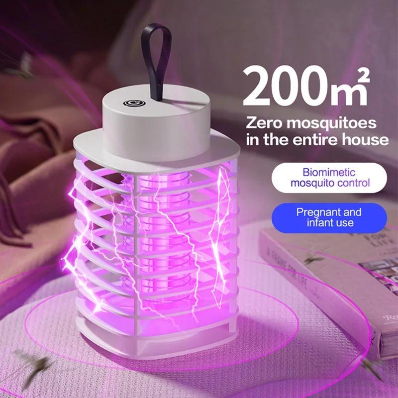 Electric Mosquito Killer Lamp Portable USB Fly Zappers Mosquito Light Household Indoor Outdoor Wall Desktop Wall Hang Dual Use