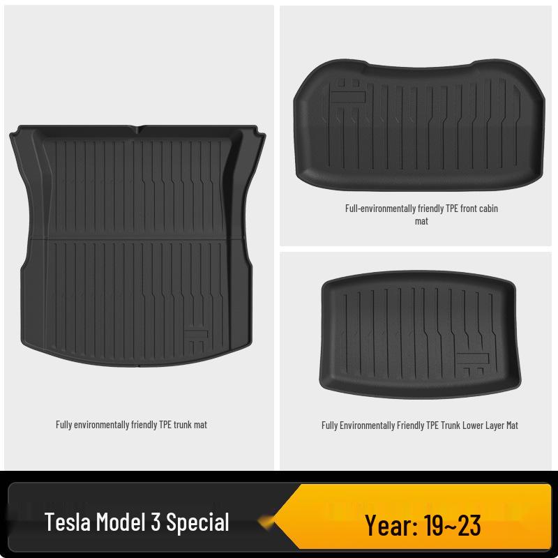 Tesla Model 3/Y Facelift Eco-friendly All-Weather TPE Car & Trunk Mats