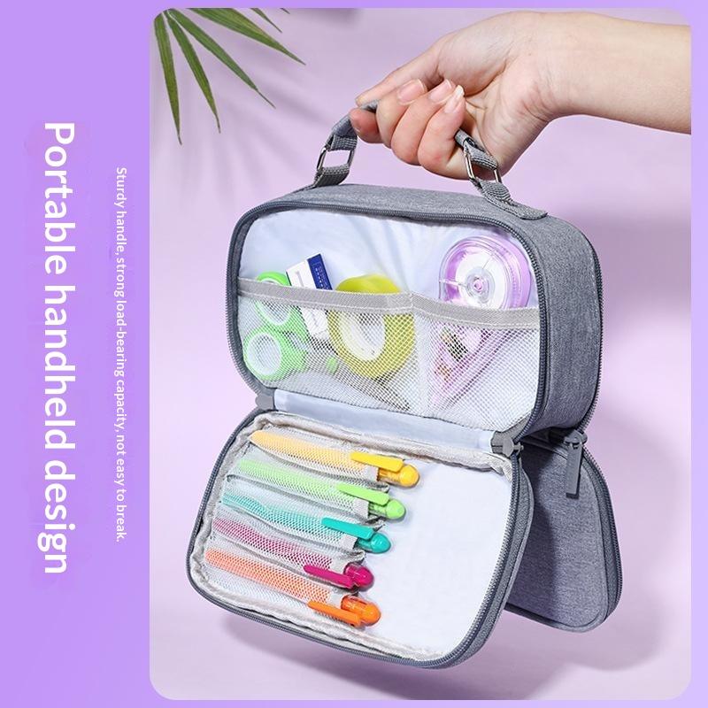 Large Capacity Portable Pencil Case Splash-proof Multifunctional Stationery Pouch for Boys School Daily Use