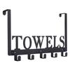 Towel Rack, Holder Bathroom Organizer with 5 Hooks, Door Hooks , Wall Mount, for