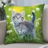 Adorable Cat Cute Pillow Case Short Plush Pillow Covers Sofa Decorative Gift Home Double-Sided Printing Cushion Cover