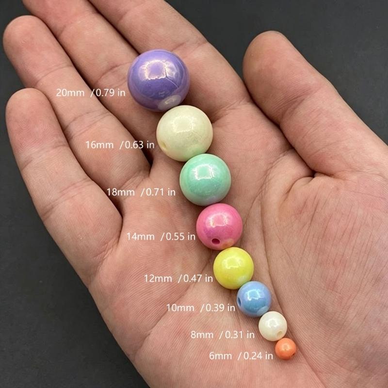 A52E Multipurpose Smooth Acrylic Beads For Artistic Decorations Jewelry Accessories For Handmade Bracelets And Keychains