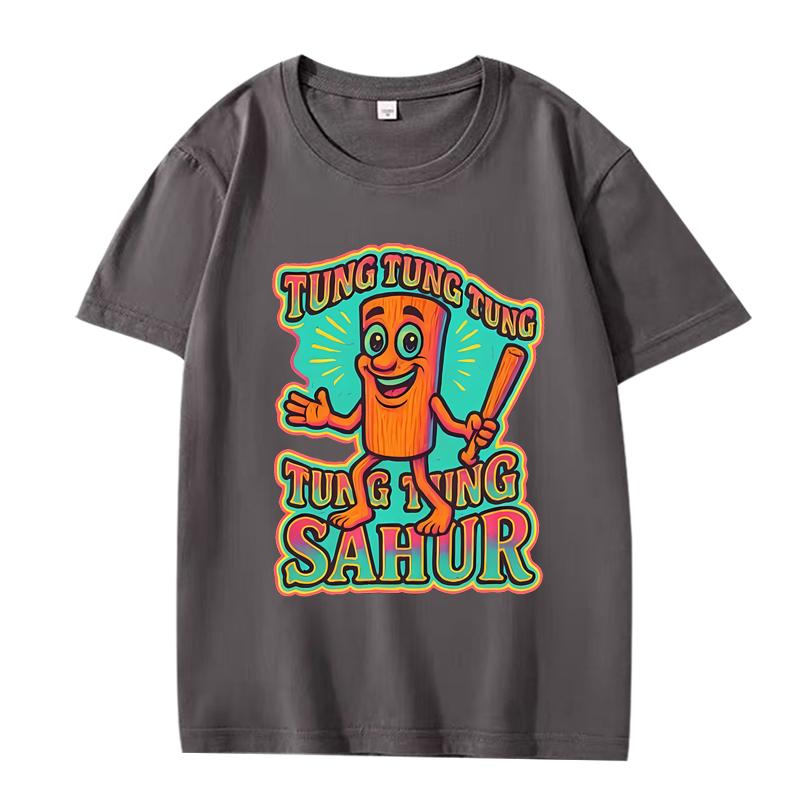Tung Tung Tung Sahur Italian Brainrot T-shirt homme femme Oversize 100% Coton mode manches courtes Été imprimé Tops Unisex