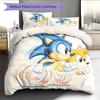 Sonic the Hedgehog3 Pattern Bedding Quilt Set  Home Decoration  Gift (1 * Duvet Cover + 2 * Pillowcase  Without Core)