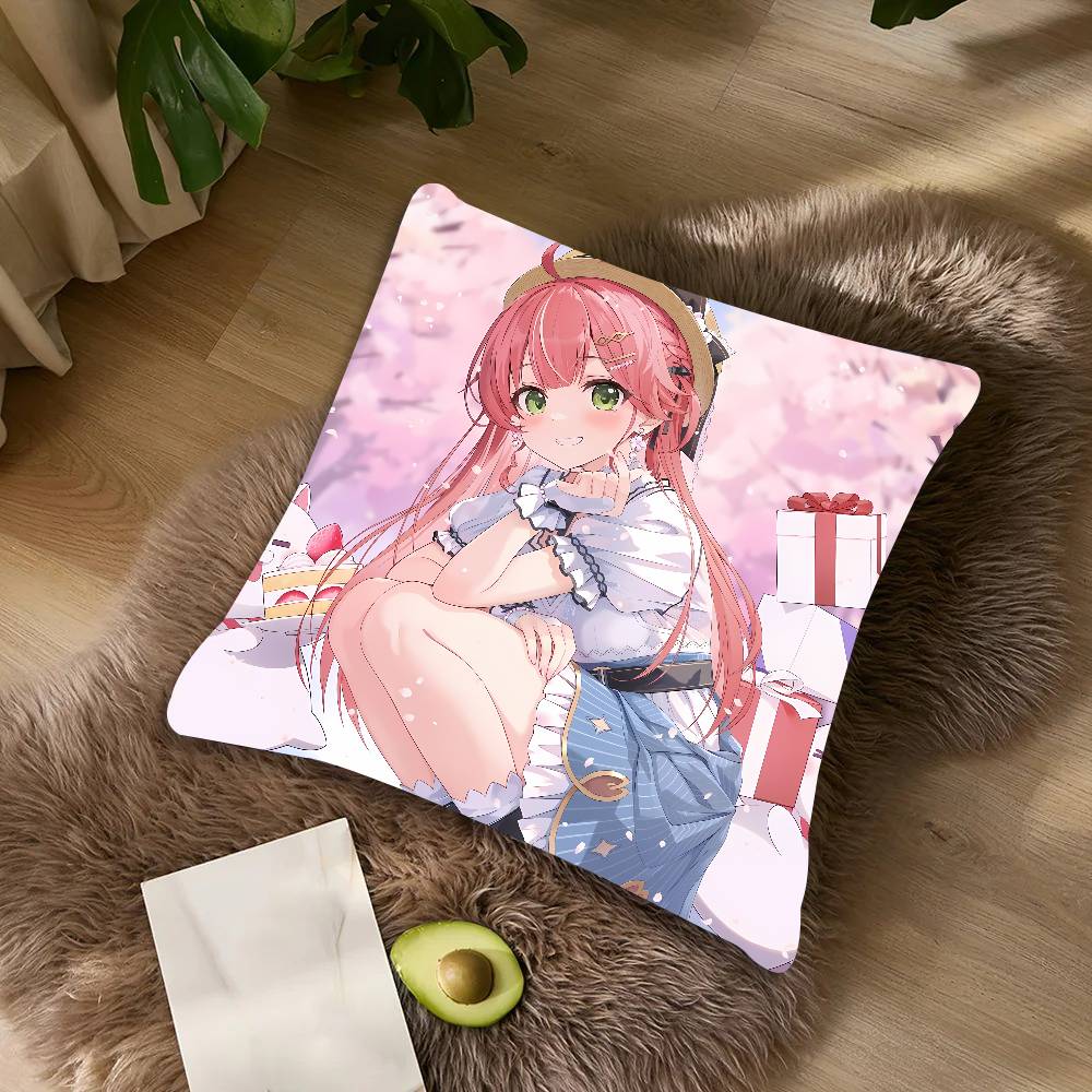 Cute Hot Girl Kawaii Sakura Miko Cushion Cover Decor Home Throw Pillow Covers For Couch Camping Pillow Cover Decorations