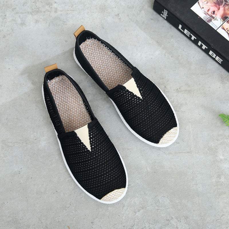Old Beijing Cloth Shoes Women's One-pedal Lazy Fisherman Shoes Canvas Shoes New Spring and Autumn Summer Breathable Flats