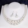 1 Set Faux Pearl Rhinestone Teardrop Pendant Necklace Jewelry Women And Earrings Elegant Beaded Necklace Jewelry