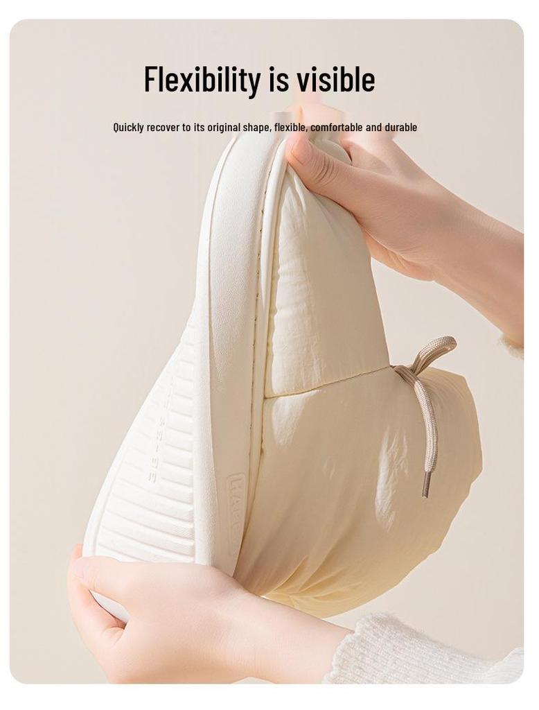 Women's 2025 Winter High-Top Cotton Slippers: Outdoor, Warm, Thick-Soled, Couple's Cold-Proof Design