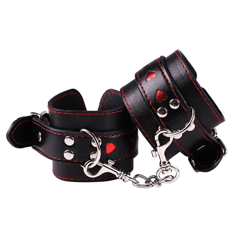 Hearts Handcuffs Ankle Restraints Cosplay Strict Bondage Play Punk BDSM Adult Games Sex Flirt Toys mid-night Lover