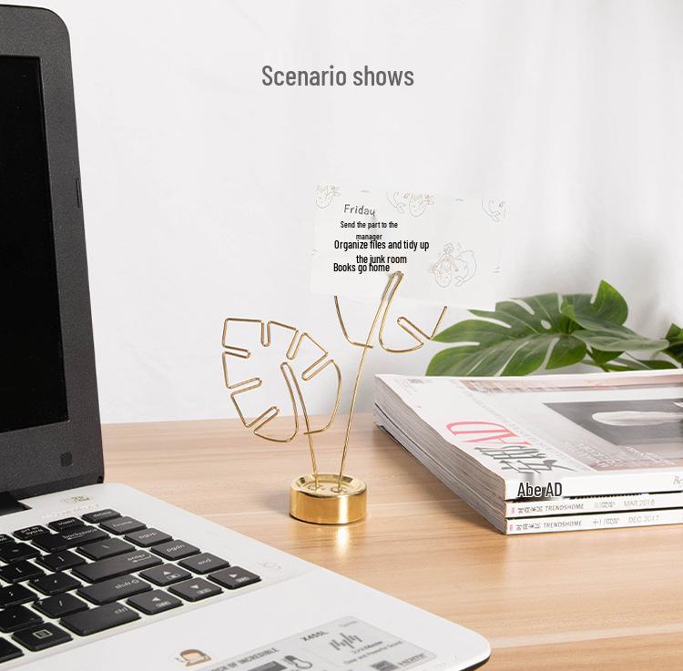 Monstera Leaf Photo Clip & Card Holder Desktop Ornament
