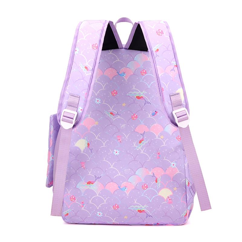 3Pcs/set Backpack for Girl School Teen Student Knapsack Women Rucksack with Lunch Bags Pencil Bag Fish Scale Style Bags