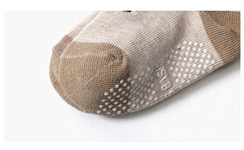 (Ayfoone) 12-Pair Set Baby Socks for Boys, Short Socks with Non-Slip Grips, Crew Length, Vehicle Design (16-18cm)