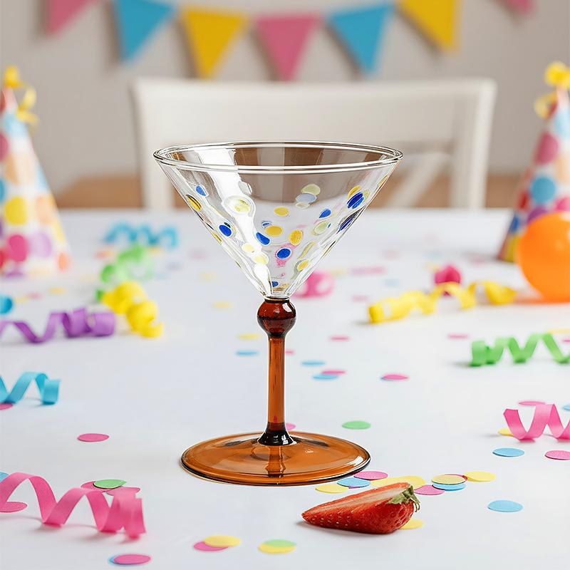 1 ks Barevný blokování Hravý Skleněný Pohár na Vysokém Podpatku Šálek na Kávu Stolní Nádobí Čajový Dýchánek Pohár Dárek Sklenice na Víno Elegantní 150ml