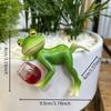 Handmade Creative Small Frog Resin Hanging Flower Pots Unique Ornament for Fish Tank Outdoor Balcony Gardening