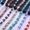 12pcs/Lot Mixed Patterned Stripe Fish Beads For Jewelry Making Supplies Cute Animal Glass Spacer Bead Handmade Bracelets Anklets