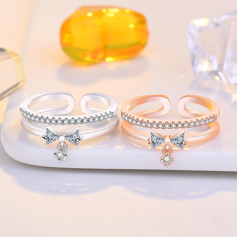 Light Luxury Fashion Niche Double-layer Bow Ring