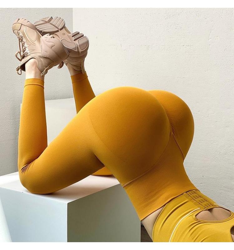 Women's Fitness Women's Workout Sexy Push lim Hips Lift  Waist Leggings Seamless Leggings SHigh Stretch