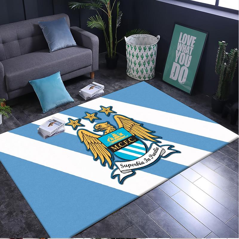 1PC rug Manchester City Crest Carpet, Chair Rug,Area Rug for Office Bedroom living rooms bedroom, Doormat decor Christmas fan gifts