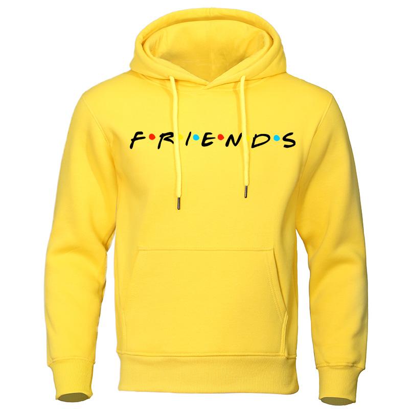Friends Printed Funny Hoodie Men Fashion Casual Clothing Loose Oversized Hooded Personality Comfortable Sweatshirt Fleece Coats