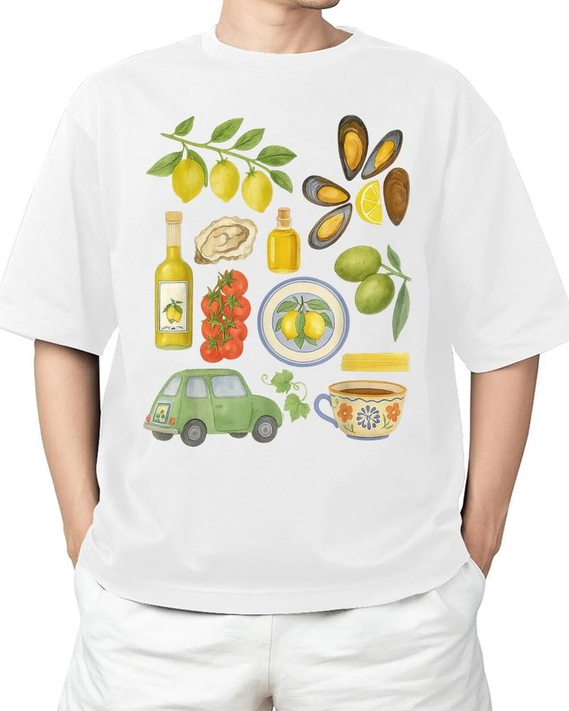 Italian Summer Scrapbook with Limoncello seafood coastal Adult S-4XL Unisex T-Shirt S