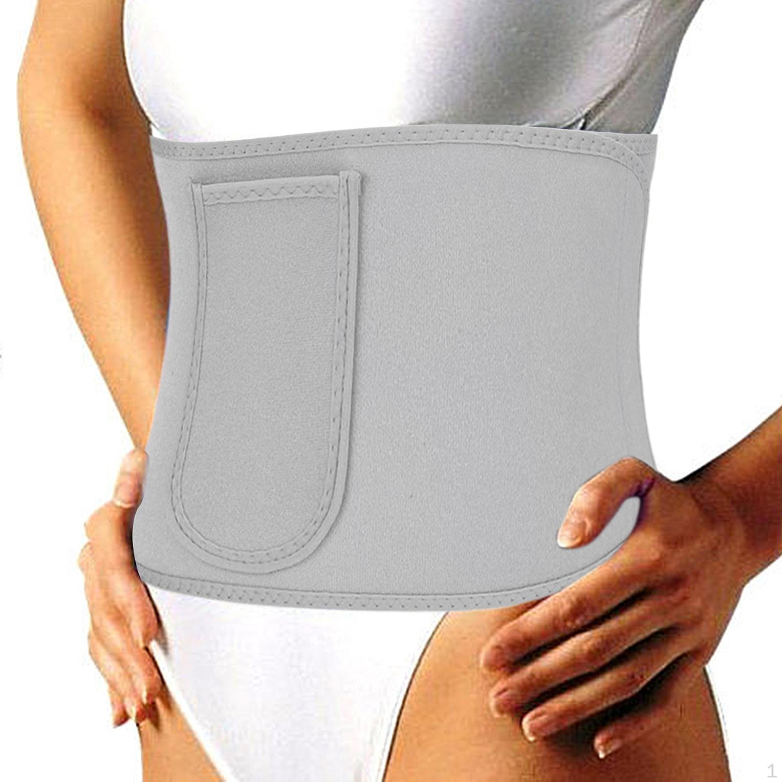 

Sweat Waist Trimmer Increased Core Stability Adjustable Band Stomach Wrap for Running Yoga серый