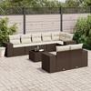 VidaXL Garden Lounge Set with Cushions 9 Pcs, Patio Sofas, Furniture Set, Outdoor Terrace Furniture, Brown 3222832