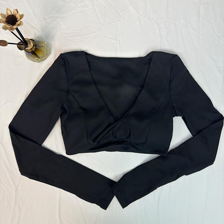 Stylowa Damska Wiosenna Odzież do Jogi - Krótki i Długi Rękaw z Wkładką na Biust, Wygodna i Seksowna Odzież Fitness