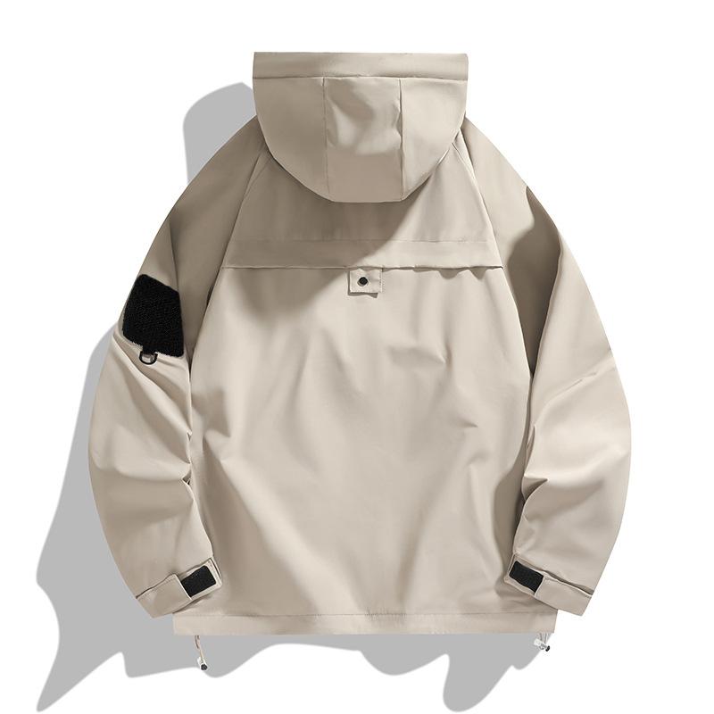 Spring and autumn three-proof loose mountain outdoor jacket men's windproof waterproof tide brand tooling hooded single punch jacket