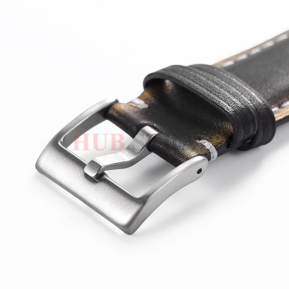 20mm 22mm Vintage Oil Wax Cowhide Watch Strap Quick Release Watch Universal Head Layer Calfskin Watchband Accessories Pin Buckle
