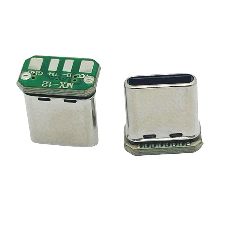 1Pc Type C Vertical Patch Board 4 Welding Wire Data Band Pcb Usb Board Male Head Connector