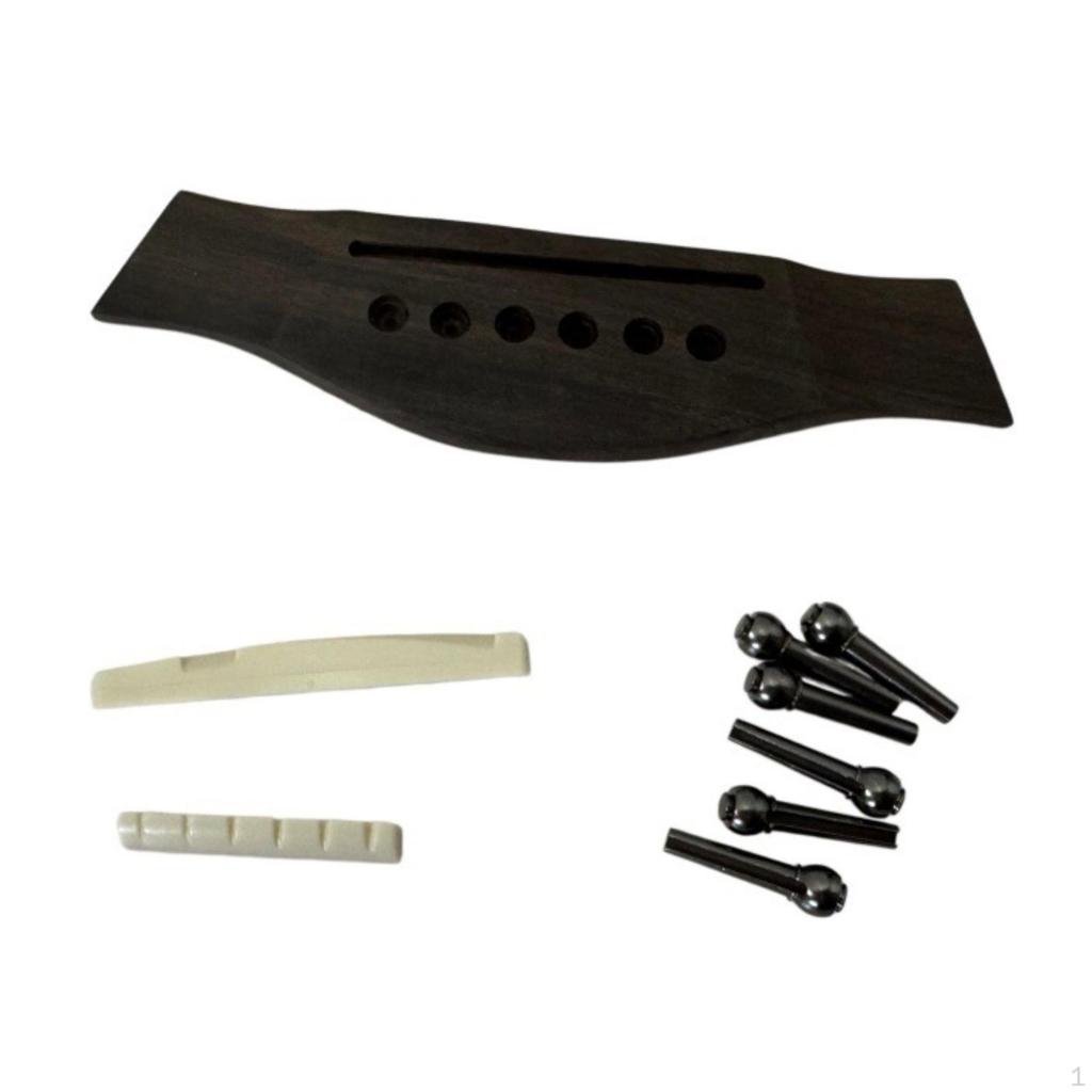 Guitar Bridge Kit Wooden Acoustic Set High Quality Lightweight for