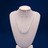 Simple Light Luxury Zircon Loose Diamonds Bridal Jewelry Two-Piece Wedding Accessories Generous Earrings Necklace Set Petal Elements