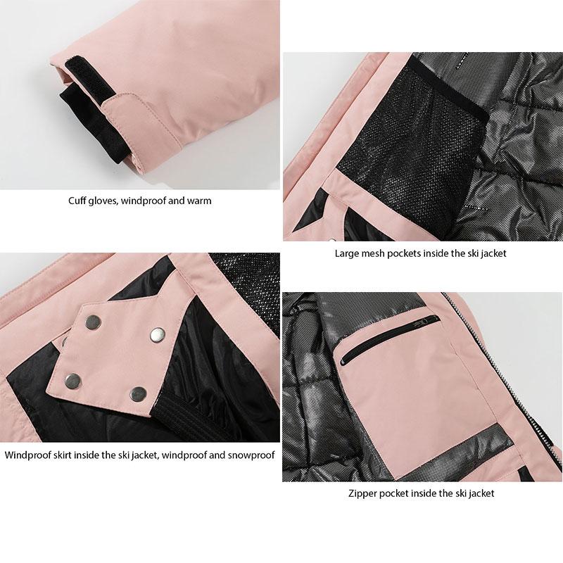 Jachetă de schi pentru exterior pentru femei de iarnă, groasă, caldă, rezistentă la vânt, impermeabilă, respirabilă