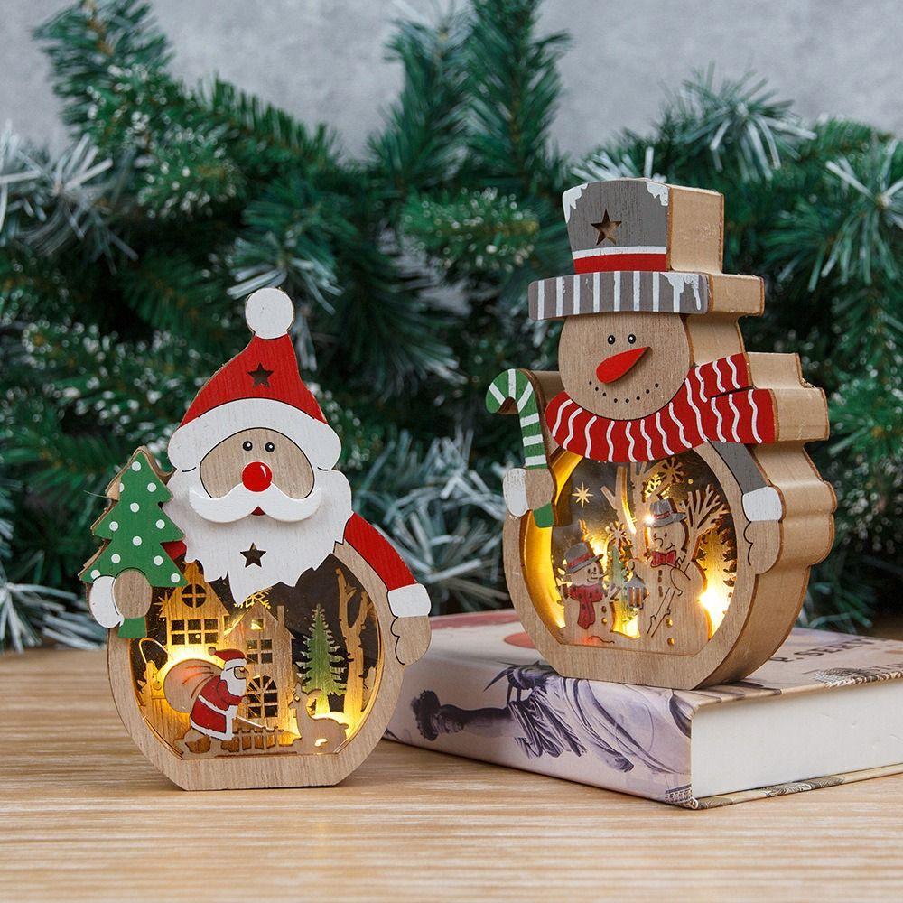 Household Santa Snowman Ornament Creative Christmas Light  Luminous Decor
