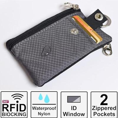 Identyfikator z okienkiem na identyfikator Mały portfel Wodoodporny Antykradzieżowy Podróżny Portfel z brelokiem Męski Damski Slim Zapinany na zamek Portfel na karty Smycz