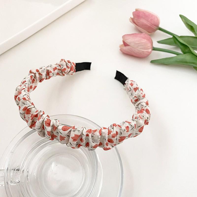 French Retro High Crown Wide-Brimmed Plush Headband for Face Washing and Outings