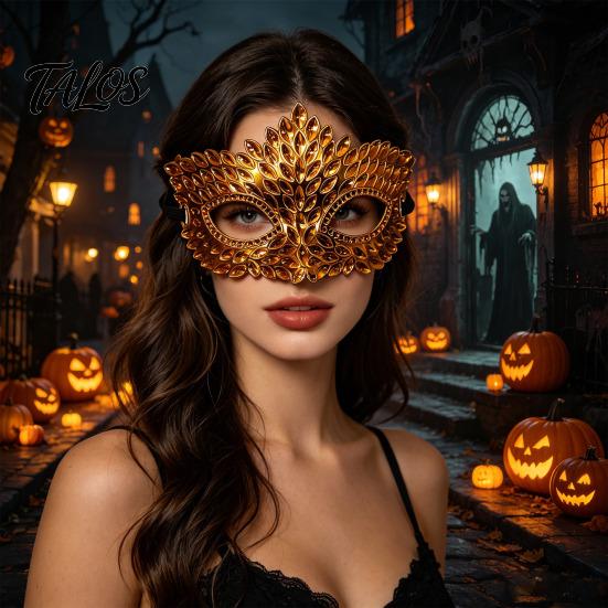 Adjustable Elastic Strap Mask Rhinestone Masquerade Mask, Eye for Halloween Party Ball Gala Chic Carnival Cosplay, Sparkling Hollow Costume