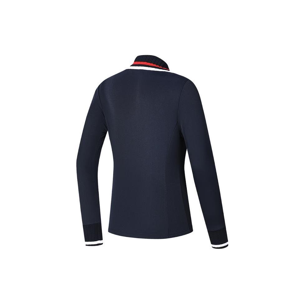 FILA Golf Series Color Block Logo Sports Smart Long Sleeve Polo Shirt Women tops A11W415204F-NV