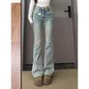 Übergröße Retro Stretch Hohe Taille Micro Flare Jeans für Birnenförmige Frauen - Schlankmachende Gerade Bein Bootcut Hosen für Frühling und Herbst